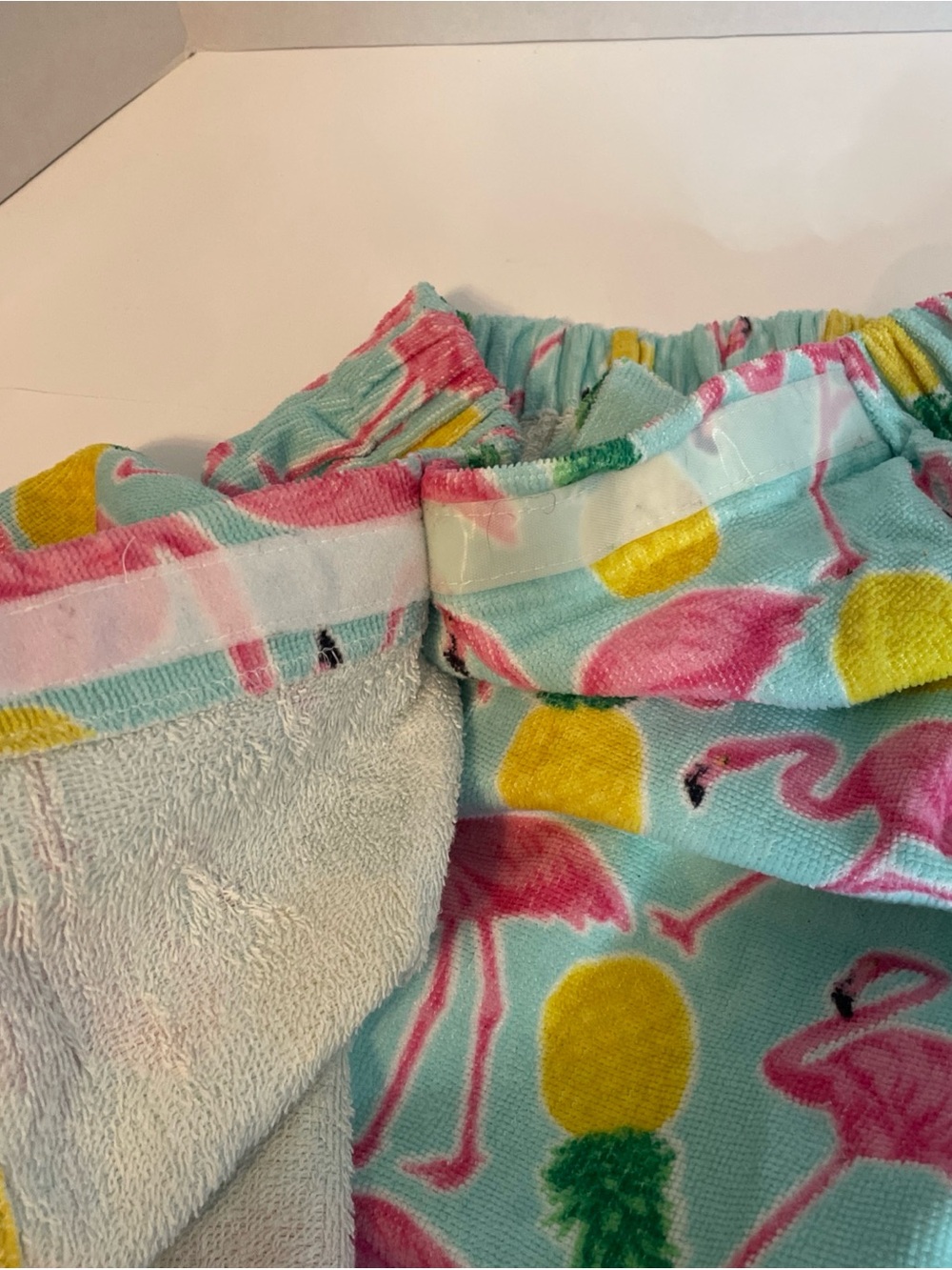 Simple By Design Terry Cloth Wrap Around Towel Flamingo Tropical Print Elastic - Picture 7 of 10